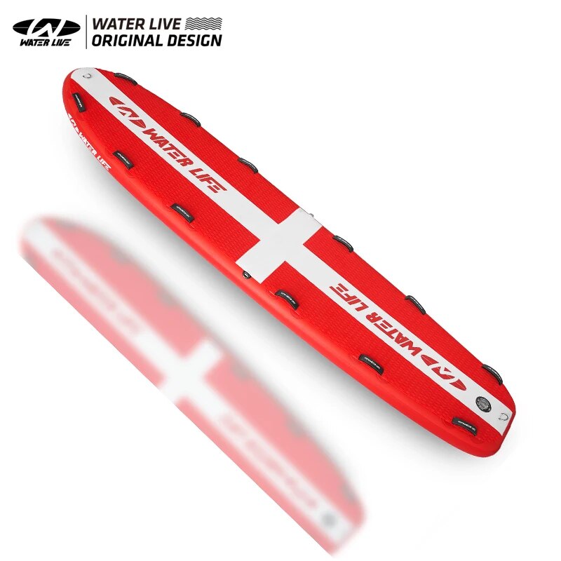 WATERLIVE RESCUE Paddle Board 12'x32"x6" Red Water Rescue SUP Surfboard 12.2kg Professional Survival Inflation Surfboard