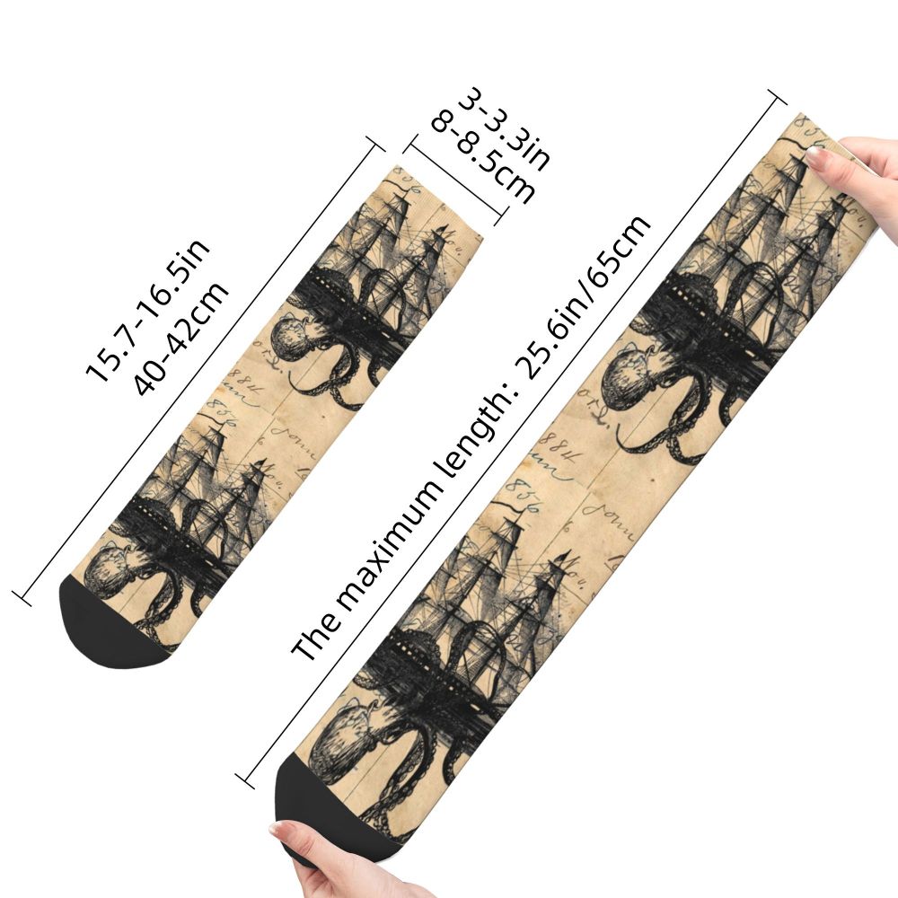 Cool Work Like A Captain Party Like A Pirate Socks Men Women Warm 3D Printed Nautical Skull Sailor Sports Basketball Socks