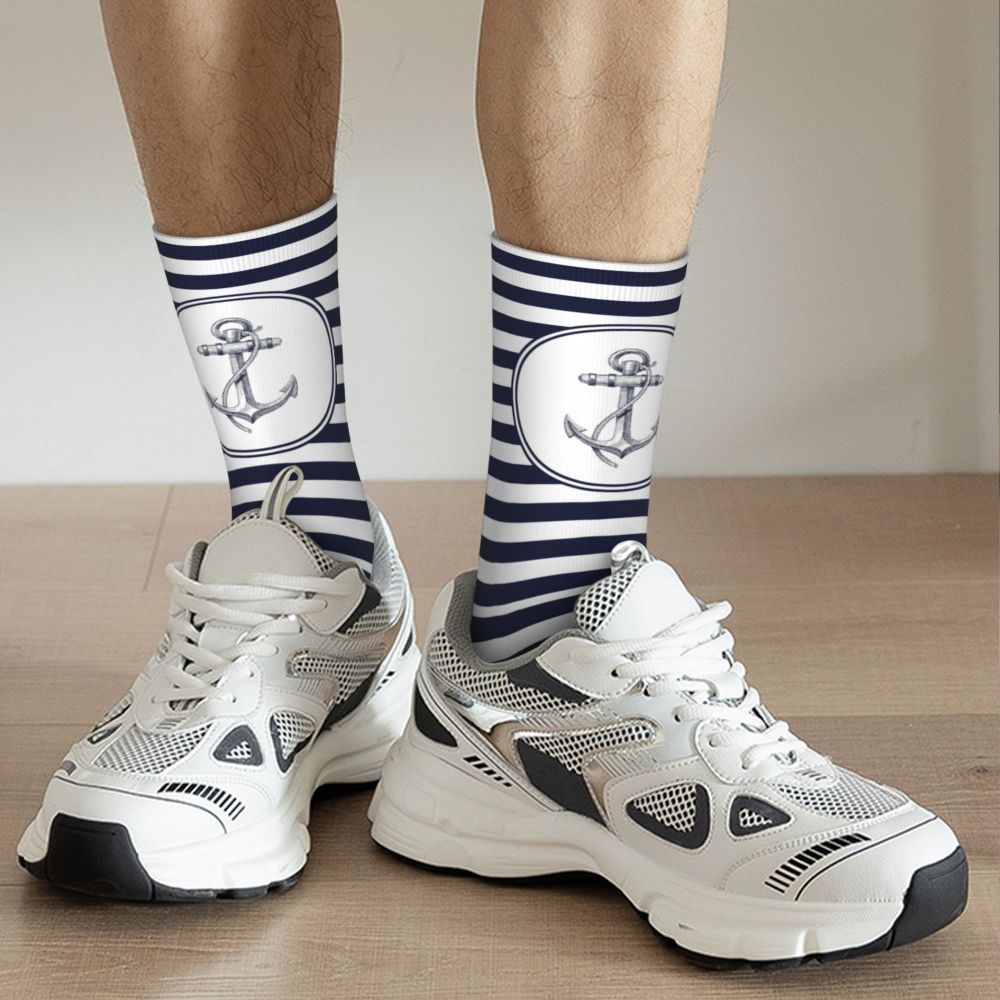 Cool Work Like A Captain Party Like A Pirate Socks Men Women Warm 3D Printed Nautical Skull Sailor Sports Basketball Socks