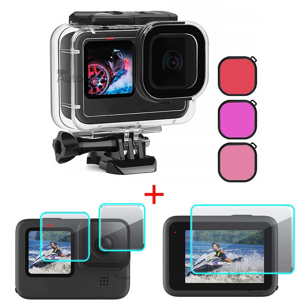 Waterproof Case for GoPro Hero 11 10 9 Black Accessories 60M Diving Housing Cover Protector Underwater Shell Go Pro 10 9 Camera