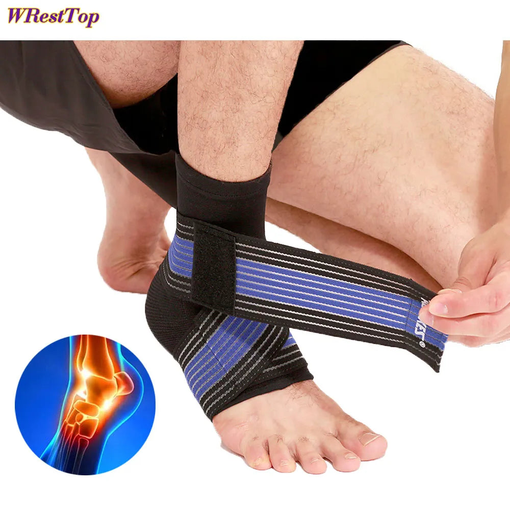 1Pcs Ankle Brace Compression Sleeve with Breathable Adjustable Straps, Foot Stabilizer Plantar Fasciitis Relief for Men Women