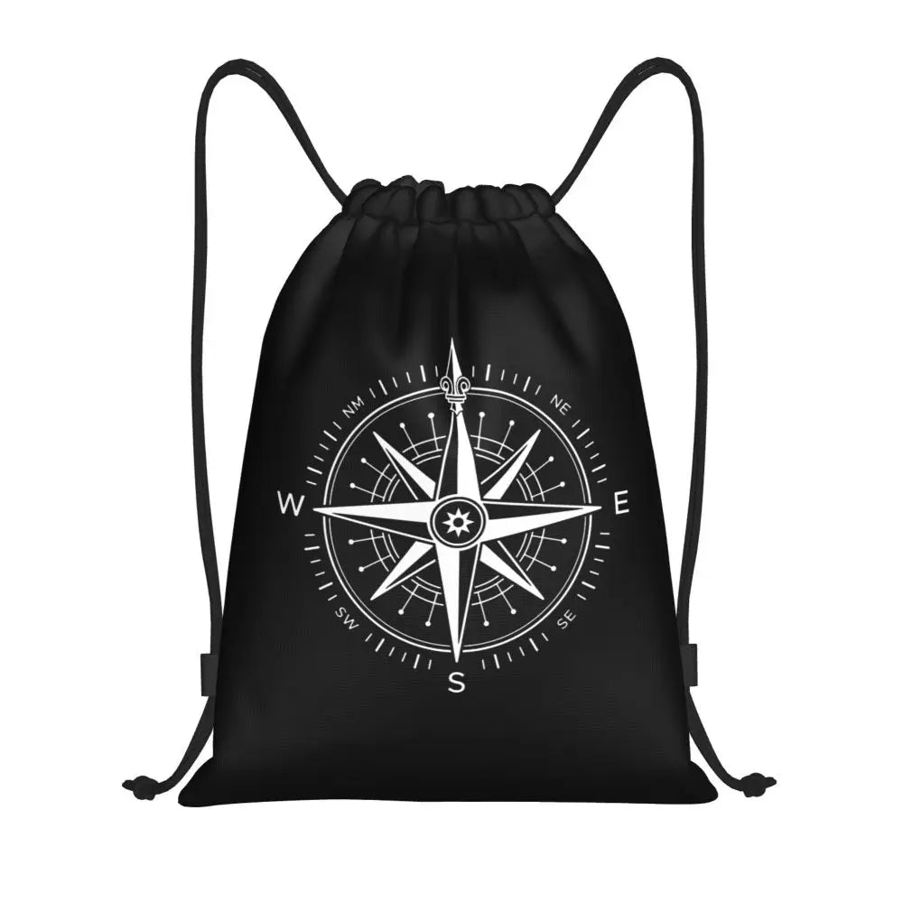 Custom Nautical Navy Anchor Pattern Drawstring Bags Women Men Lightweight Sailing Sailor Sports Gym Storage Backpack