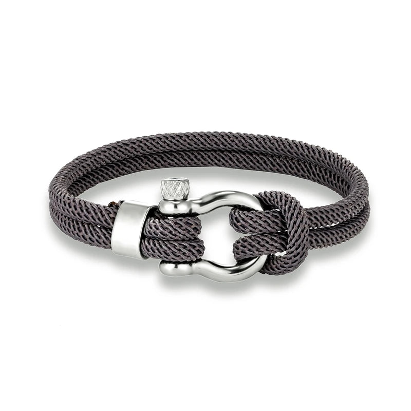 MKENDN Minimalist Nautical Rope Bracelets With Bolt Clasp Men Double strand Survival Bracelet Women Stainless Steel Sport Buckle