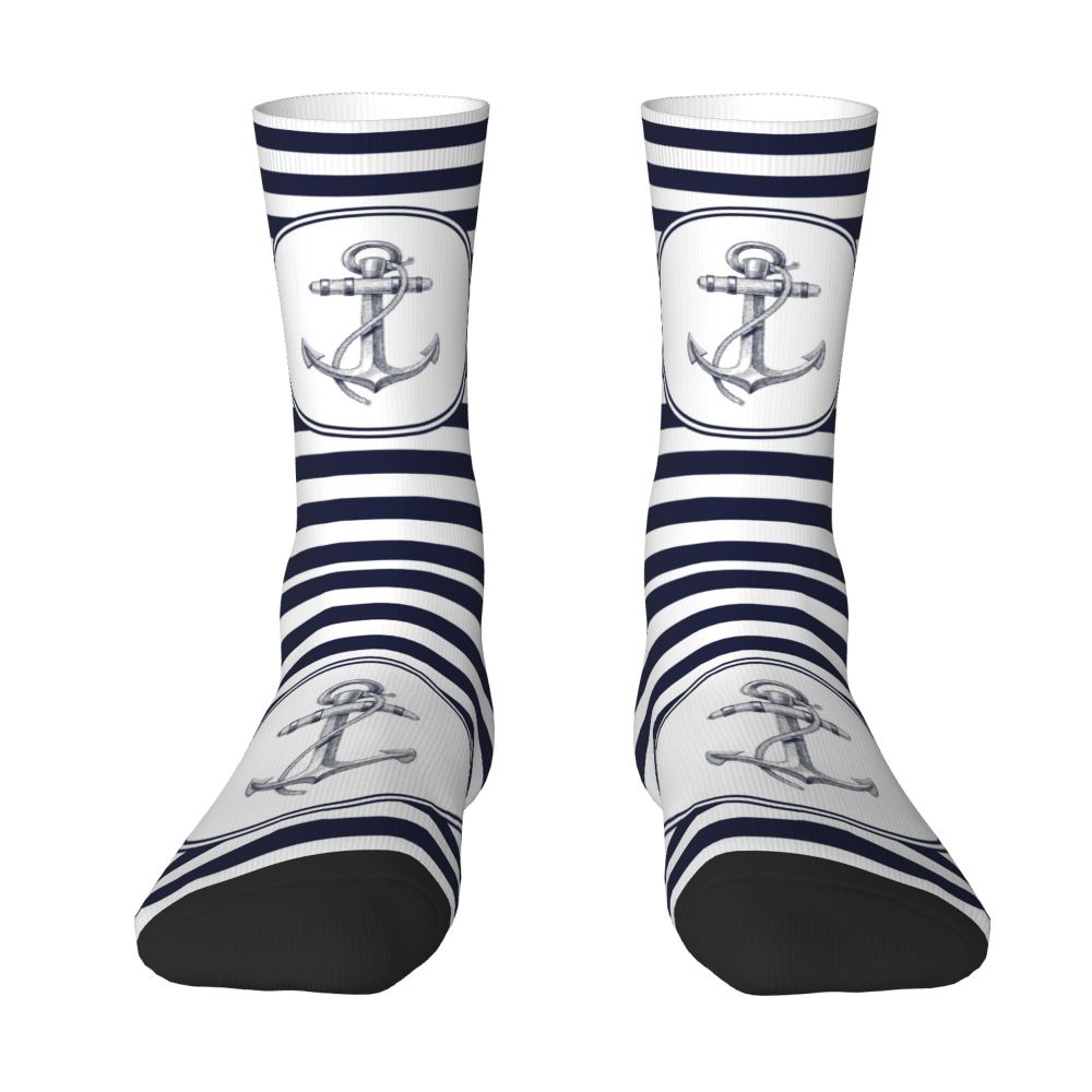 Cool Work Like A Captain Party Like A Pirate Socks Men Women Warm 3D Printed Nautical Skull Sailor Sports Basketball Socks