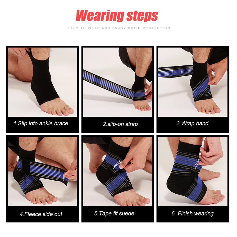 1Pcs Ankle Brace Compression Sleeve with Breathable Adjustable Straps, Foot Stabilizer Plantar Fasciitis Relief for Men Women