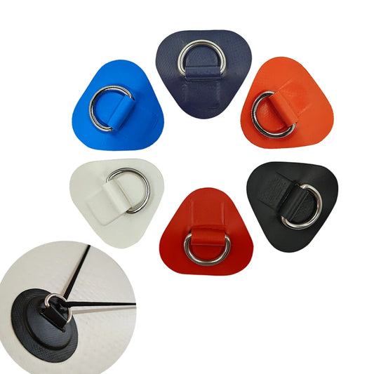 6Pcs Surfboard Dinghy Boat PVC Patch With Stainless Steel 316 D Ring Deck Rigging Sup Round Ring Pad