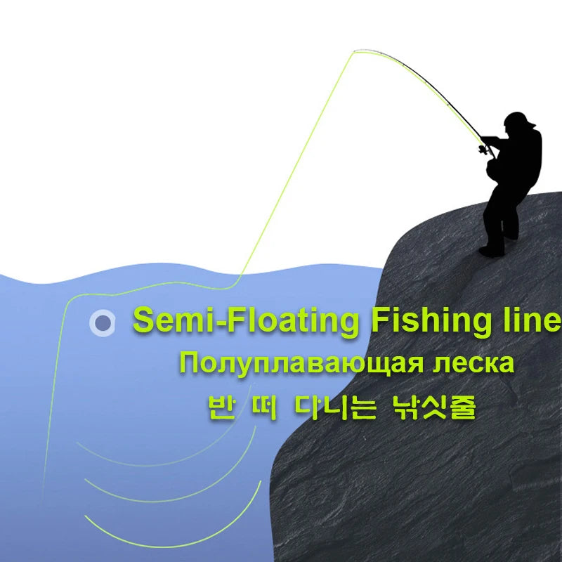 Linha de pesca semi-flutuante, linha especial de pesca em rocha, 150m, 4 cores, monofilamento de alta qualidade, isca de nylon, linha de pesca marítima