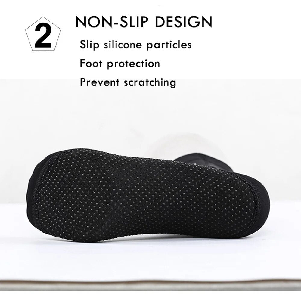 New 1 Pair 3mm Neoprene Diving Socks Non-slip Adult Warm Patchwork Wetsuit Shoes Diving Surfing Boots for Couple Swimming