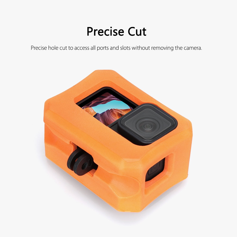 Vamson Orange Floaty Case for GoPro Hero 11 10 9 Black 8 Camera Accessories Diving Floating Protective Cover for Go Pro 10 9 8