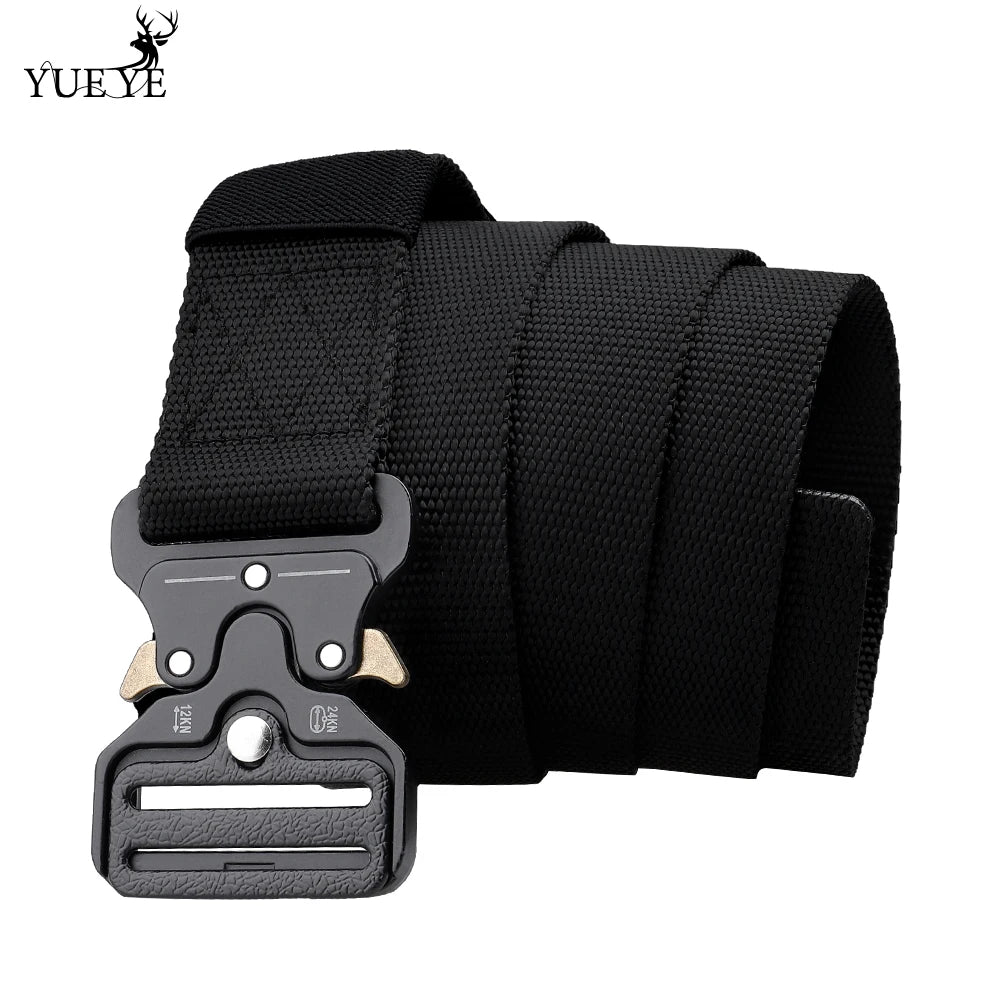 Men's Outdoor Hunting Metal Tactical Belt Alloy Buckle Nautical Canvas Premium Unisex Nylon Sports Belt