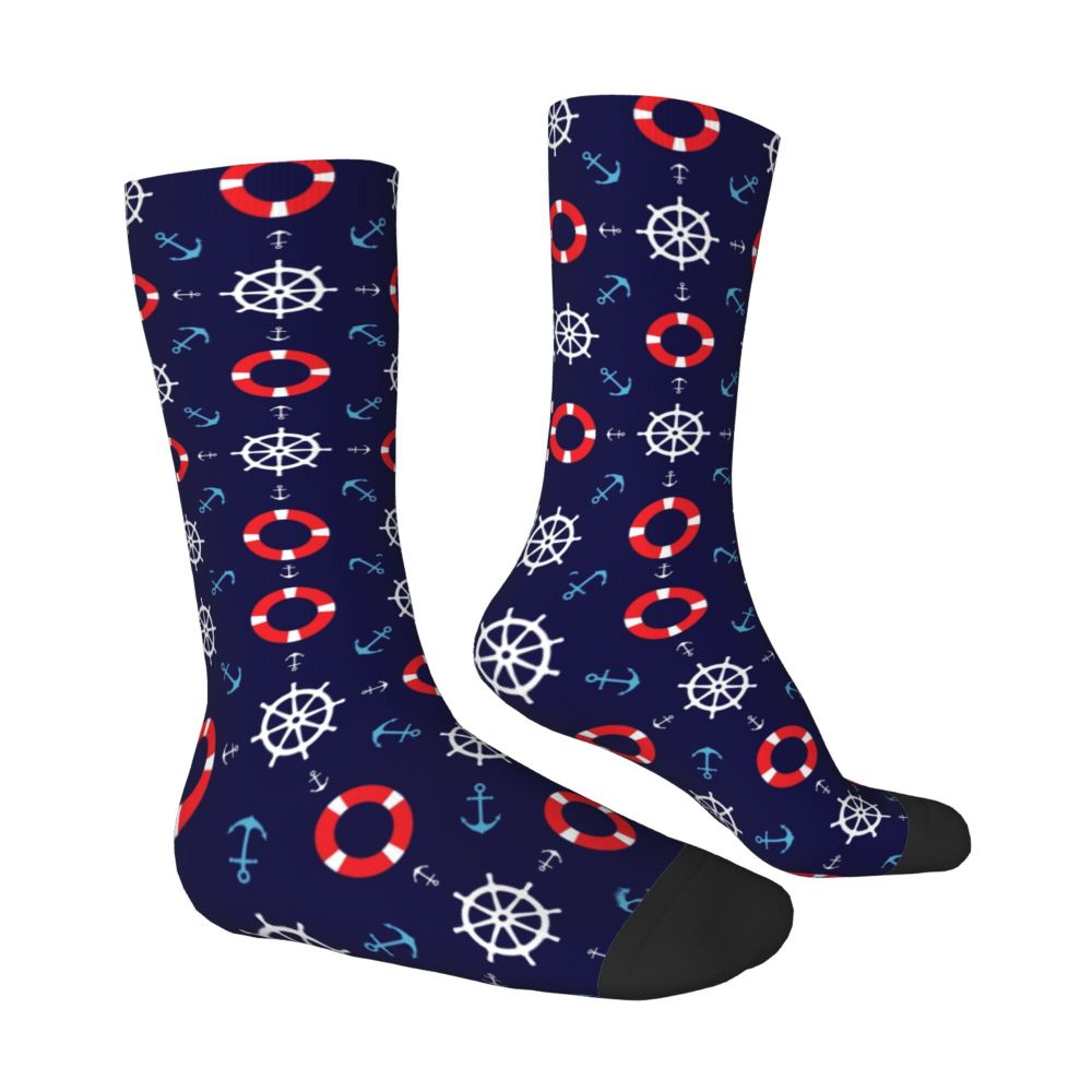 Cool Work Like A Captain Party Like A Pirate Socks Men Women Warm 3D Printed Nautical Skull Sailor Sports Basketball Socks