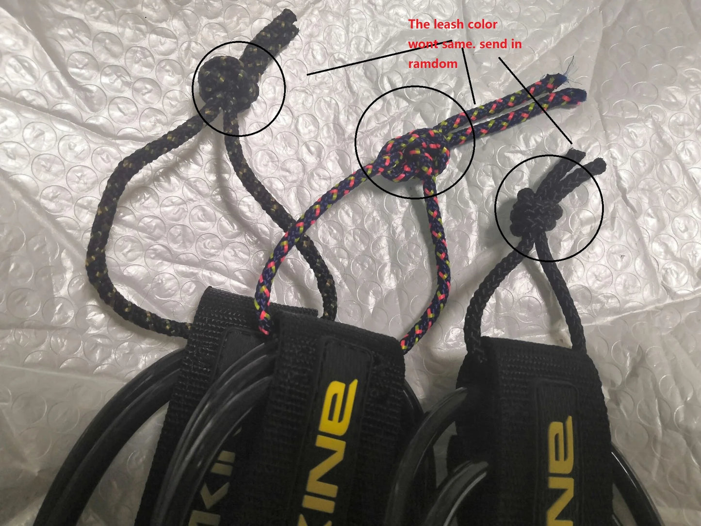 DK branded surfboard foot leash 6~10 feet 7mm TPU foot rope black straight surf leash with simple packing