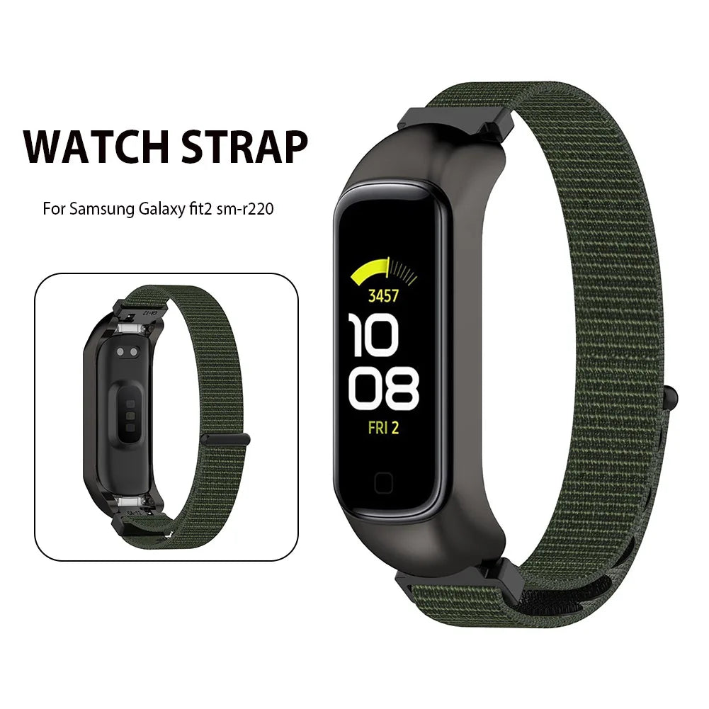 Nylon Strap For Samsung Galaxy Fit 2 Band With Zinc Alloy Frame Wristwatch For Samsung Galaxy Fit2 SM R220 Bracelet Replacement