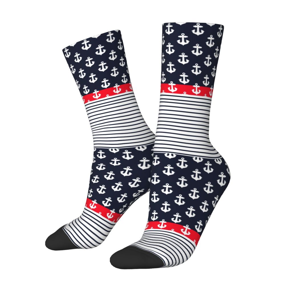 Cool Work Like A Captain Party Like A Pirate Socks Men Women Warm 3D Printed Nautical Skull Sailor Sports Basketball Socks