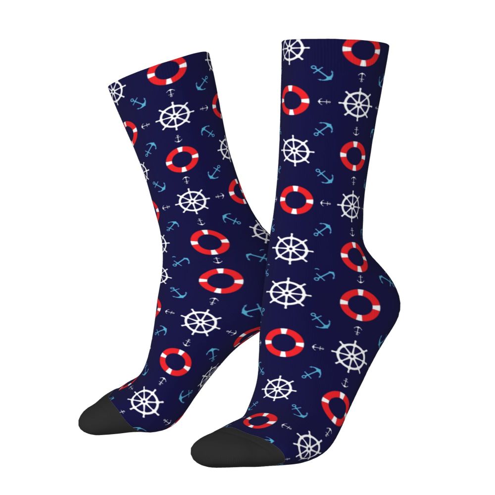 Cool Work Like A Captain Party Like A Pirate Socks Men Women Warm 3D Printed Nautical Skull Sailor Sports Basketball Socks