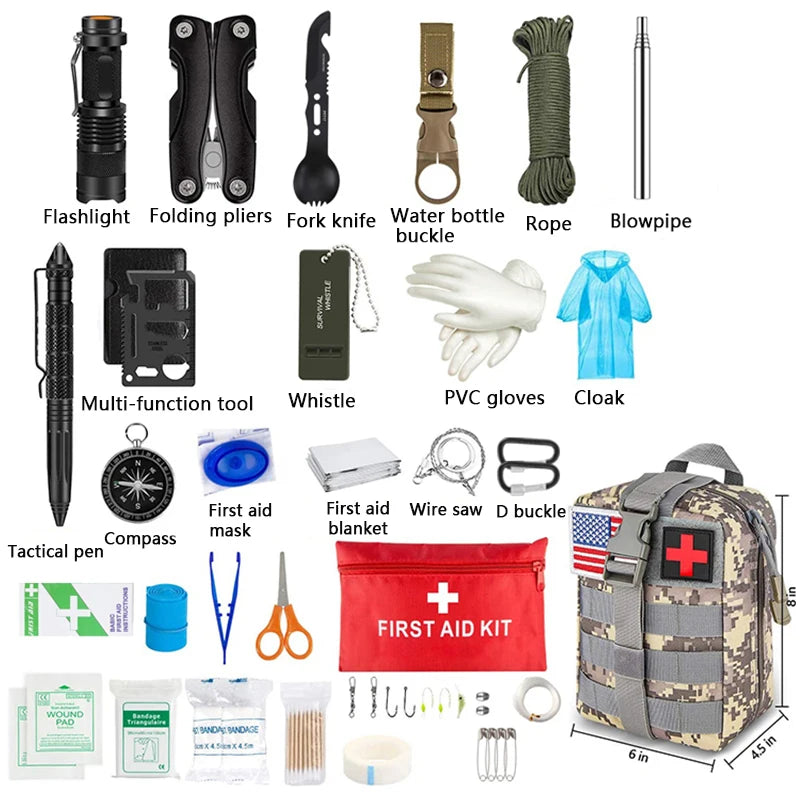 Kit de primeiros socorros de sobrevivência militar conjunto completo molle equipamentos ao ar livre kits de emergência saco de trauma acampamento caminhadas aventuras ifak
