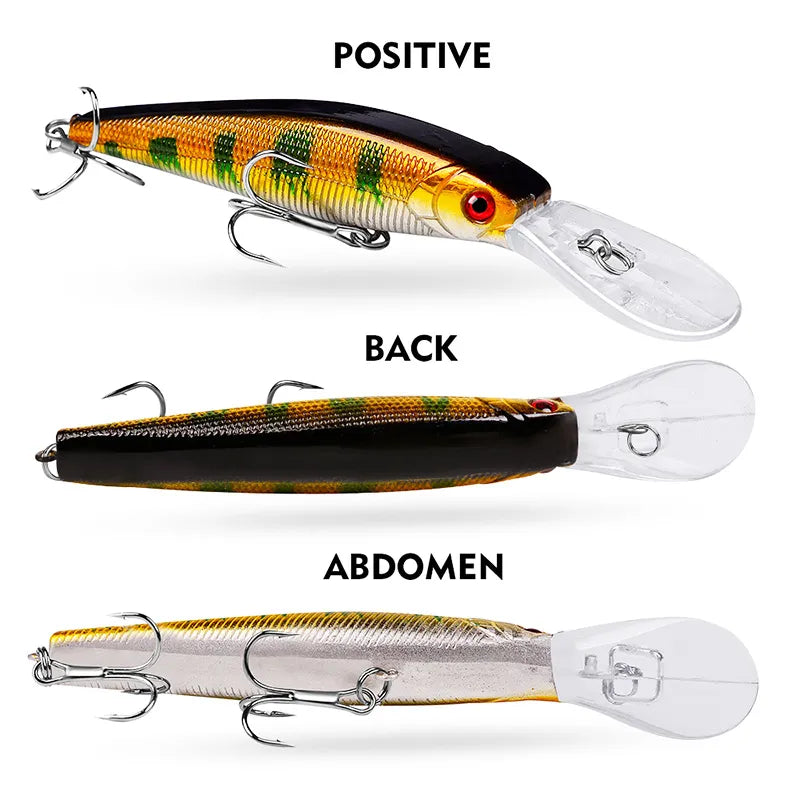 1Pcs Floating Wobblers Minnow Fishing Lures 12.5cm 13.5g Deep Diving Jerkbait Artificial Hard Bait for Bass Pike Fishing Tackle