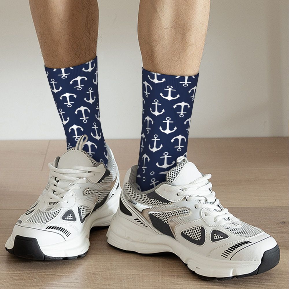 Cool Work Like A Captain Party Like A Pirate Socks Men Women Warm 3D Printed Nautical Skull Sailor Sports Basketball Socks