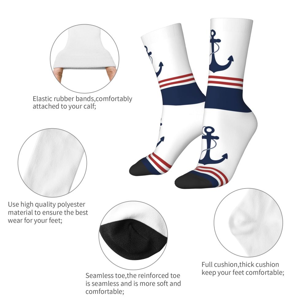 Cool Work Like A Captain Party Like A Pirate Socks Men Women Warm 3D Printed Nautical Skull Sailor Sports Basketball Socks