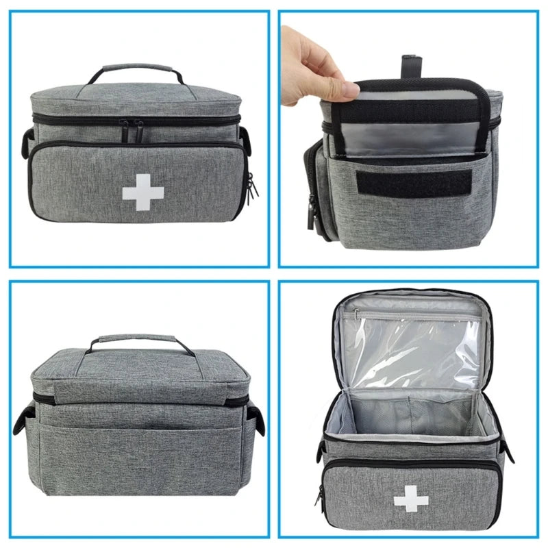 Home Family First Aid Kit Bag Large Capacity Medicine Organizer Box Storage Bag Travel Survival Emergency Empty Portable Home F