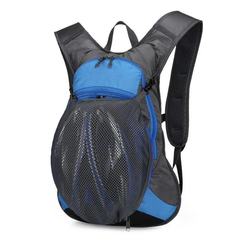 Mochila de ciclismo de náilon saco de água caminhadas ao ar livre esportes mochila com armazenamento de capacete malha bolsa leve bagpack