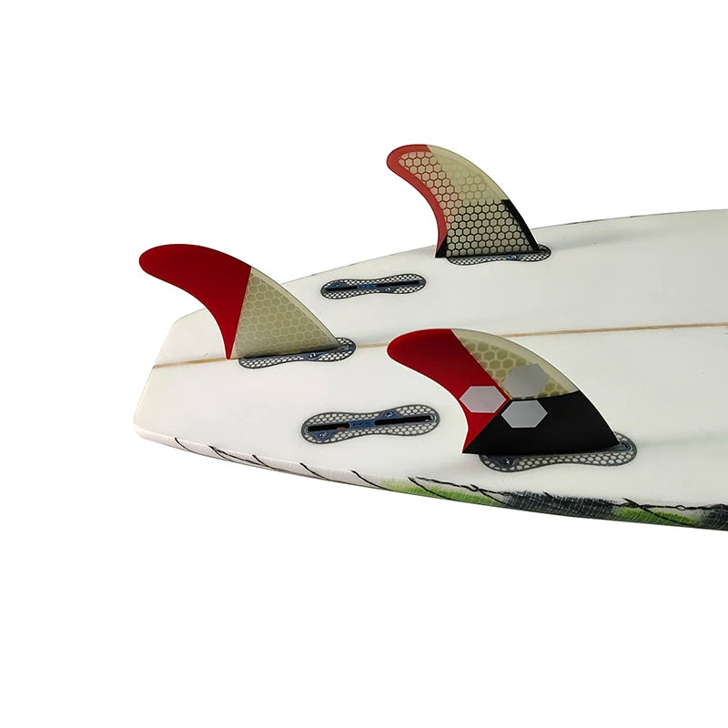 Barbatanas de surf com abas duplas, 2 m tamanho s/m/l, barbatanas de favo de mel para prancha de surf, conjunto triplo de abas duplas, 2 barbatanas de fibra de vidro