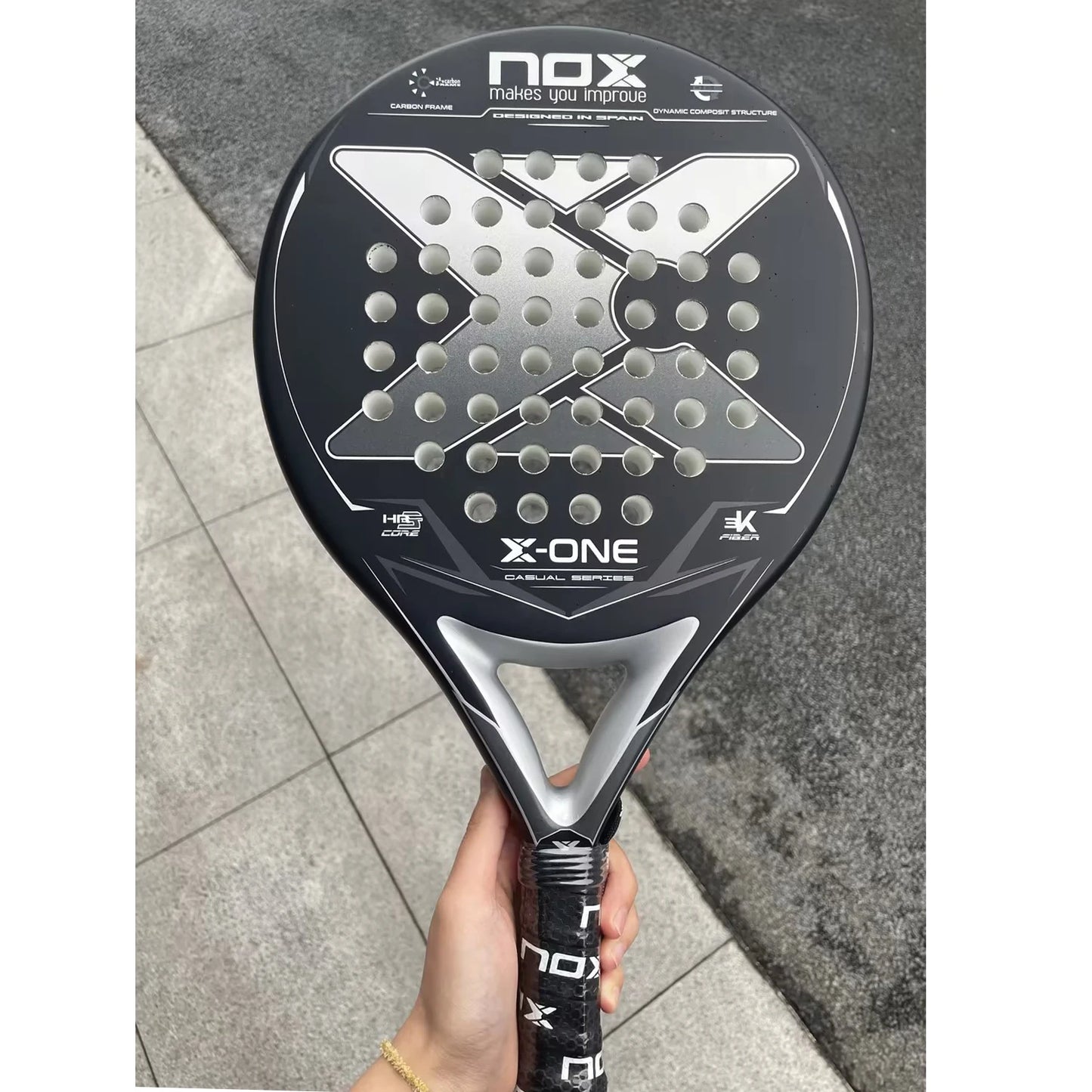 X-ONE Padel Paddle Tennis Racket 3K Carbon Fiber HR3 Core Round Shape for Beginner Raquette Padel
