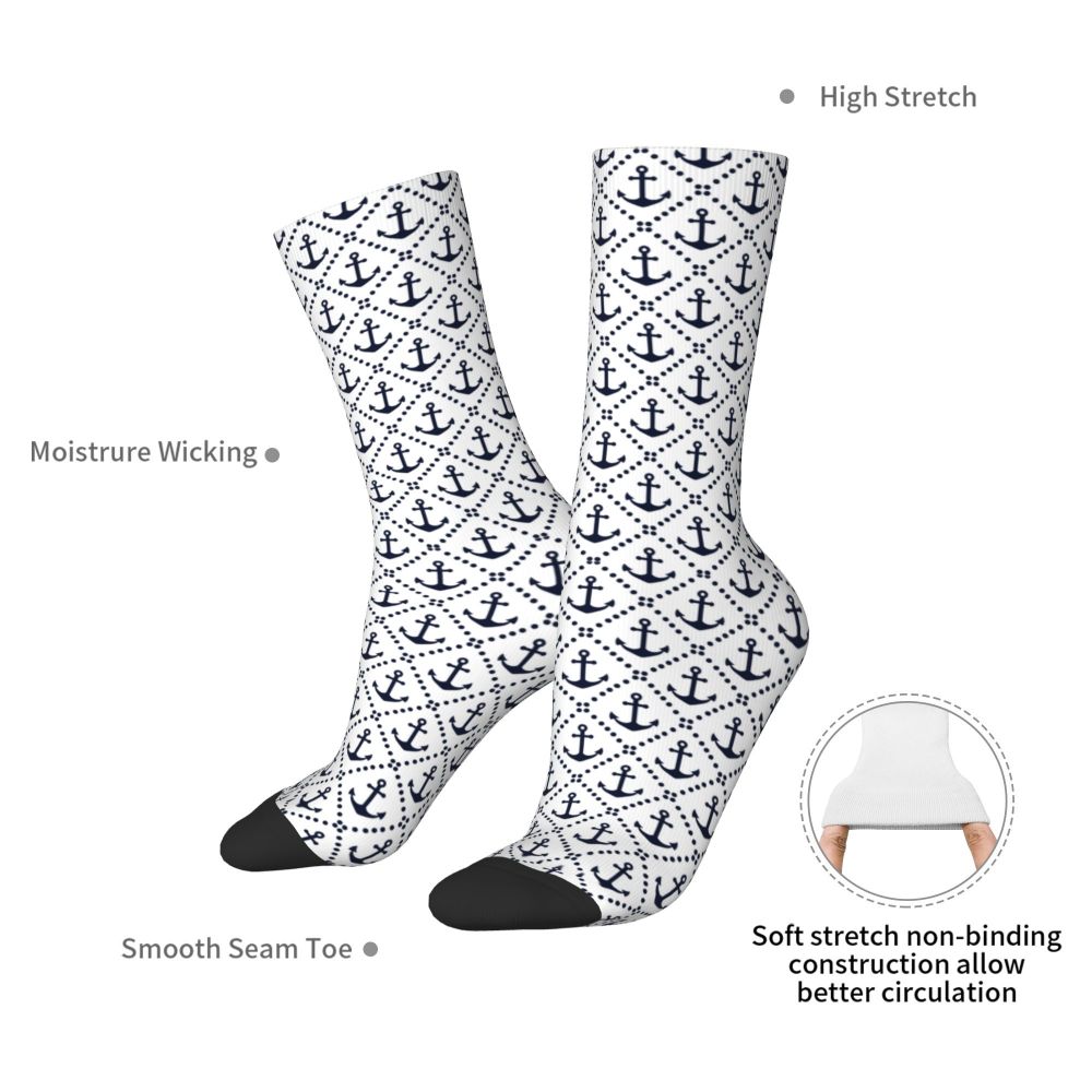 Cool Work Like A Captain Party Like A Pirate Socks Men Women Warm 3D Printed Nautical Skull Sailor Sports Basketball Socks