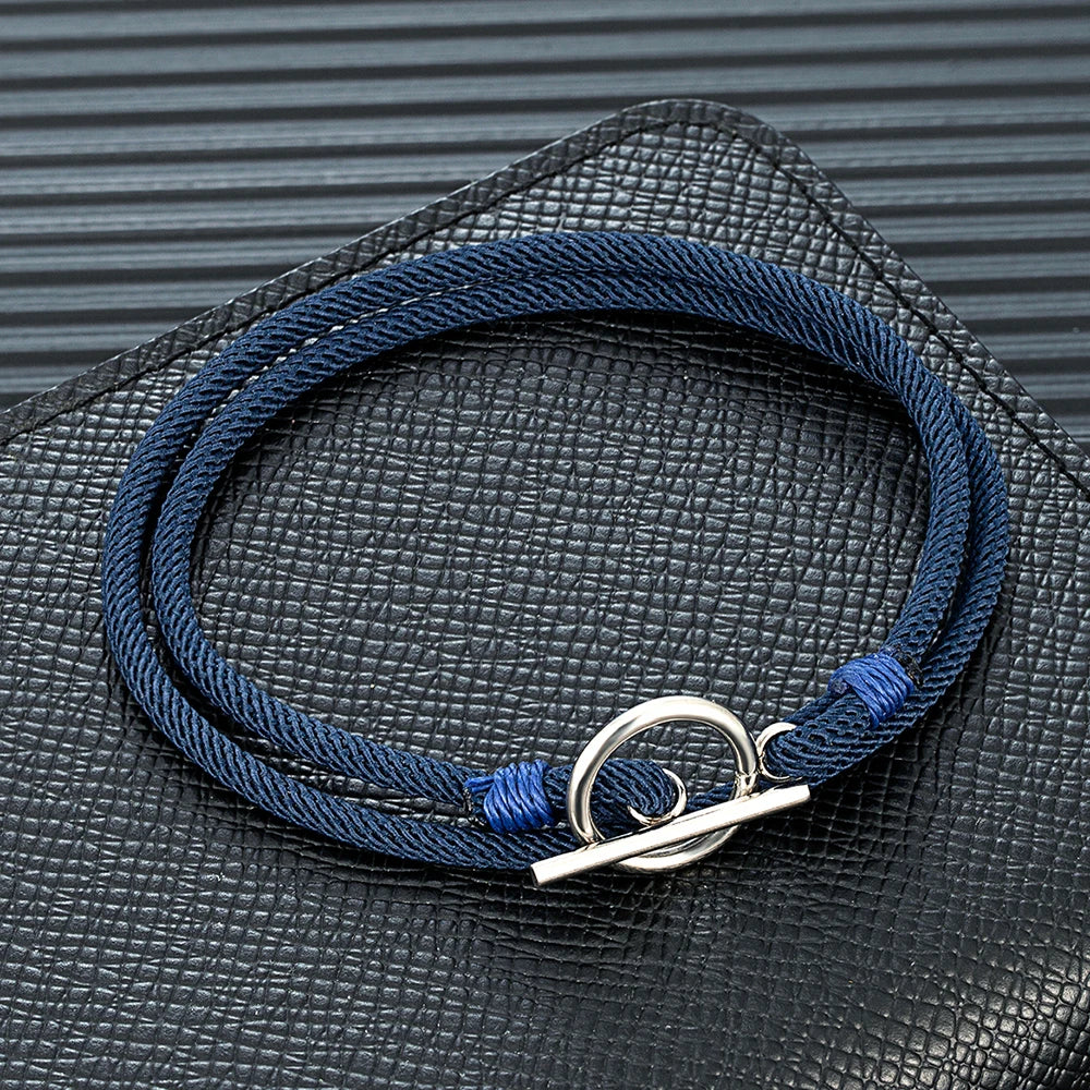 High Quality OT Buckle Bracelets Men Women Charm Stainless Steel Nautical Survival Rope Bracelet Campaing Sport Outdoor Style