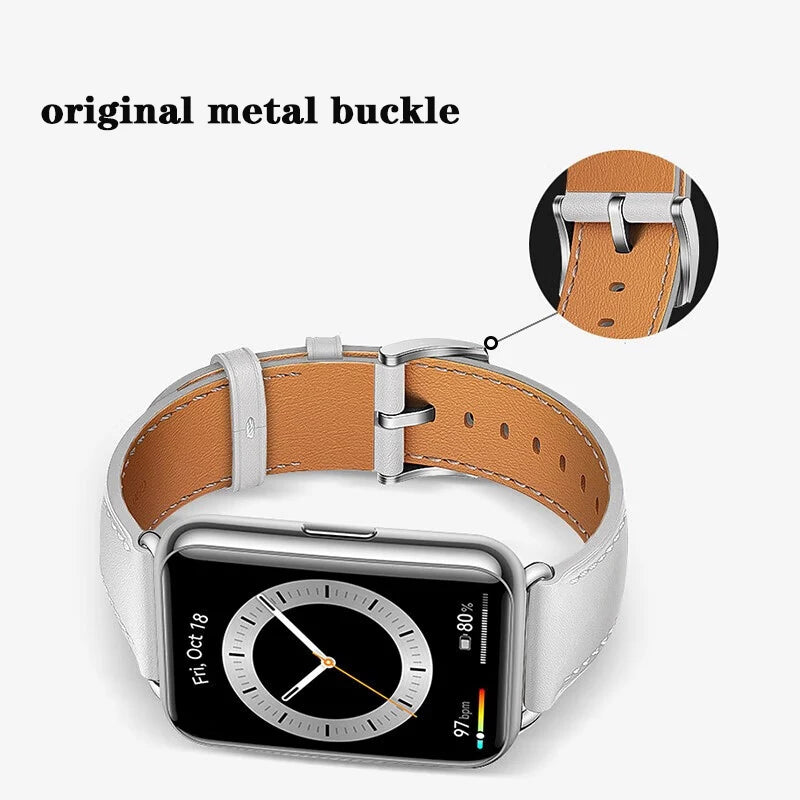 Strap For Huawei Watch Fit 2 Smartwatch Band Replacement Wristband retro Genuine Leather Bracelet For Huawei Fit2 Accessories