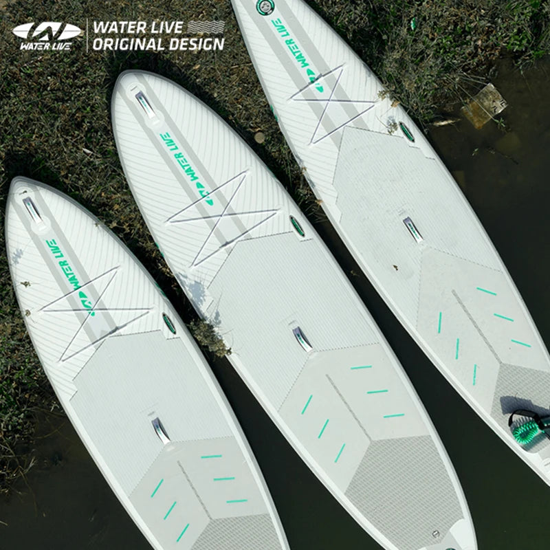 WATERLIVE SPARKING Professional Long Time Voyage Surfboard 12'0" Steering Skid Pedal Design Aquatic Sports Inflation Sup Board