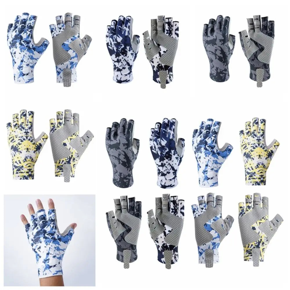 Fishing Gloves Summer Sunscreen Gloves for Sea Fishing Nautical Sport Breathable Half Finger Fishing Gloves