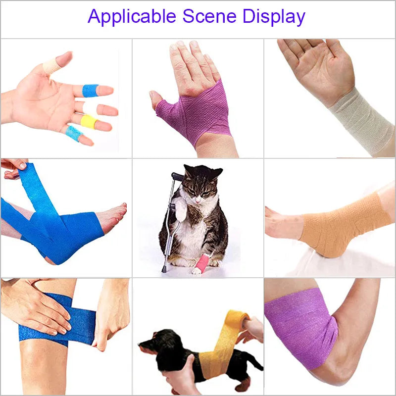Coyoco fita adesiva esportiva colorida, bandagem elástica autoadesiva de 4.8m, elastoplast para joelheiras, dedo, tornozelo, palma da mão, ombro