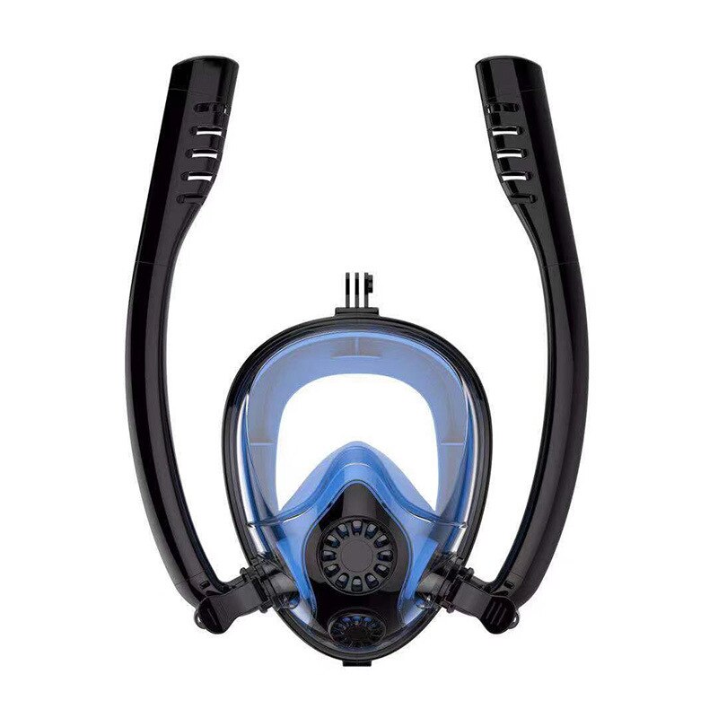 Adult Double-Tube Diving Mask Suit Swimming Full-Dry Silicone Diving Mask Diving Children'S Single-Tube Diving Breathing Mask