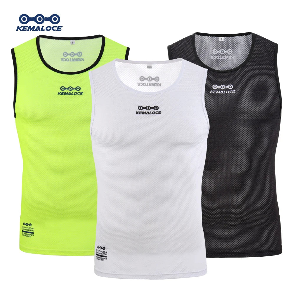 Kemaloce camada base de ciclismo mangas respirável branco 2023 legal ciclo mangas colete secagem rápida verão mtb colete bicicleta undershirts