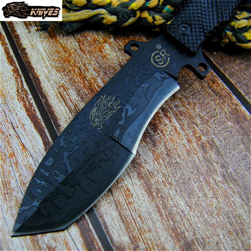 SR S016B ABS handle multifunctional outdoor straight knife Japanese style tactical knife diving hunting knife killing fish knife