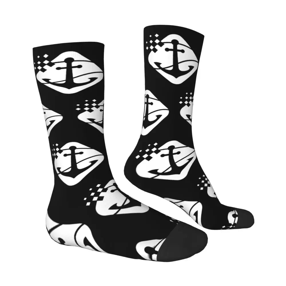 Crazy Female Socks Nautical Anchor I Love Boating Accessories Soft Sport Sock All Seasons