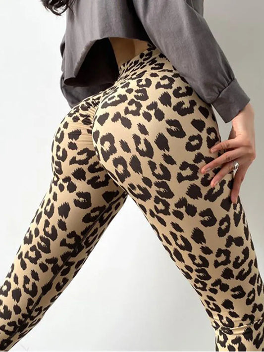 Treino de fitness leggins leopardo impresso roupas calças yoga sexy leggings mulheres cintura alta ginásio wear esportes apertado macio novo