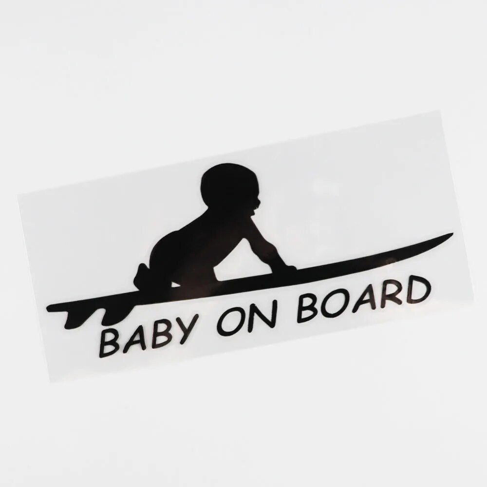 YJZT Baby On Board Surf Surfing Surfboard Car Truck Window Funny Vinyl Decal Stickers C1-4012