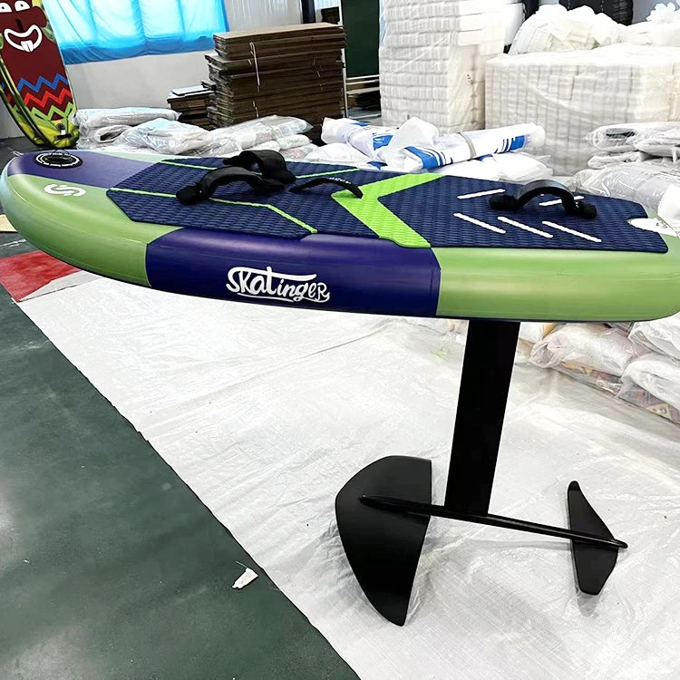 Placa de folha inflável para patinação, prancha de surf hidrofólio, prancha inflável para kitesurf, 145l