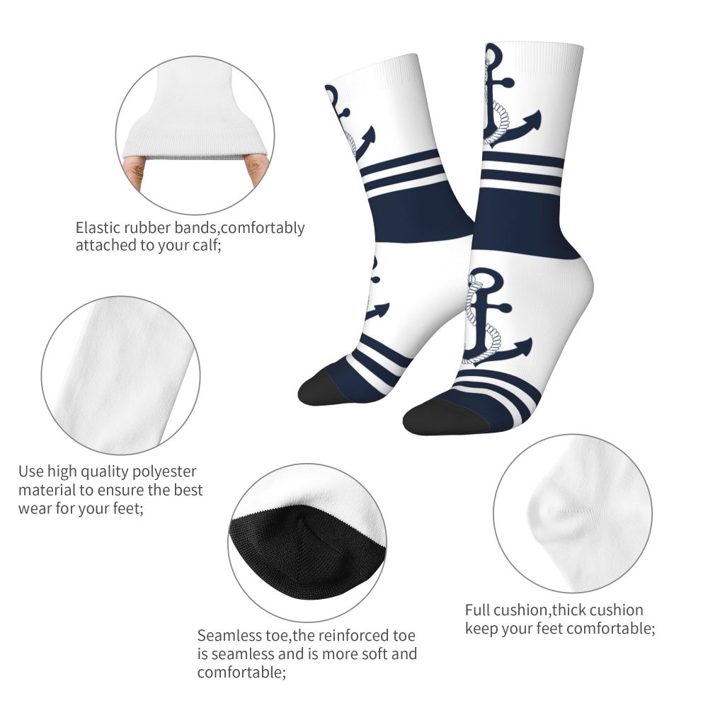 Cool Work Like A Captain Party Like A Pirate Socks Men Women Warm 3D Printed Nautical Skull Sailor Sports Basketball Socks