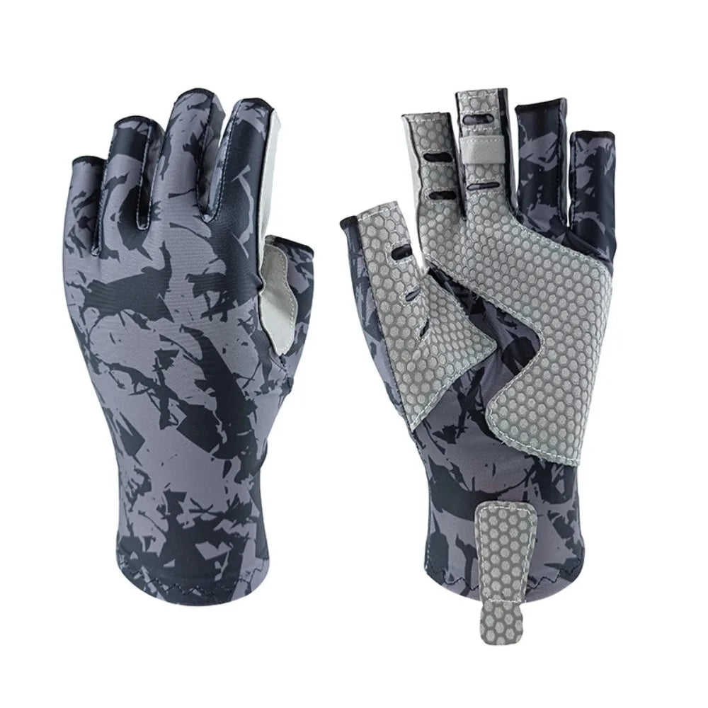 Fishing Gloves Summer Sunscreen Gloves for Sea Fishing Nautical Sport Breathable Half Finger Fishing Gloves