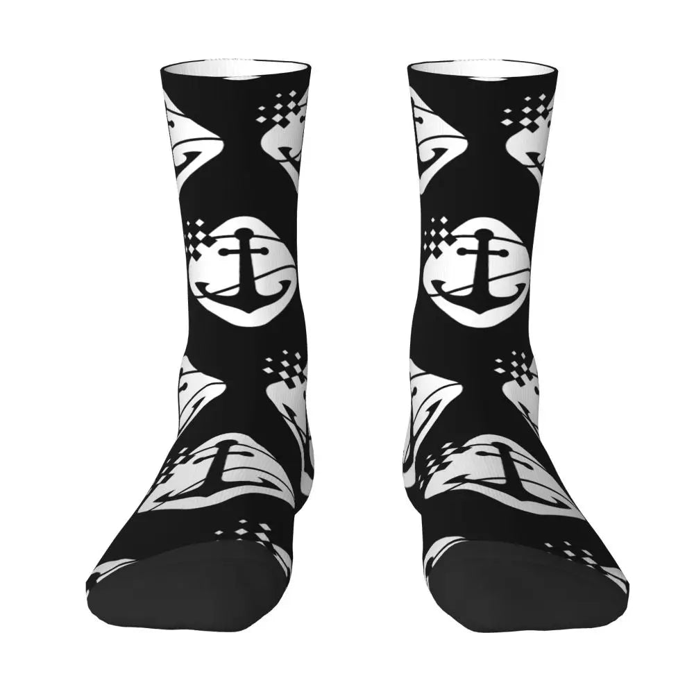 Crazy Female Socks Nautical Anchor I Love Boating Accessories Soft Sport Sock All Seasons