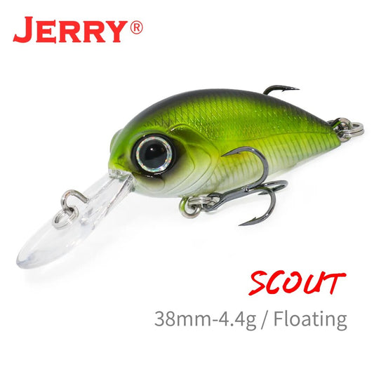 Jerry scout crankbait mergulho profundo manivela iscas duras 38mm 4.4g wobbler baixo poleiro plástico artificial flutuante isca de pesca