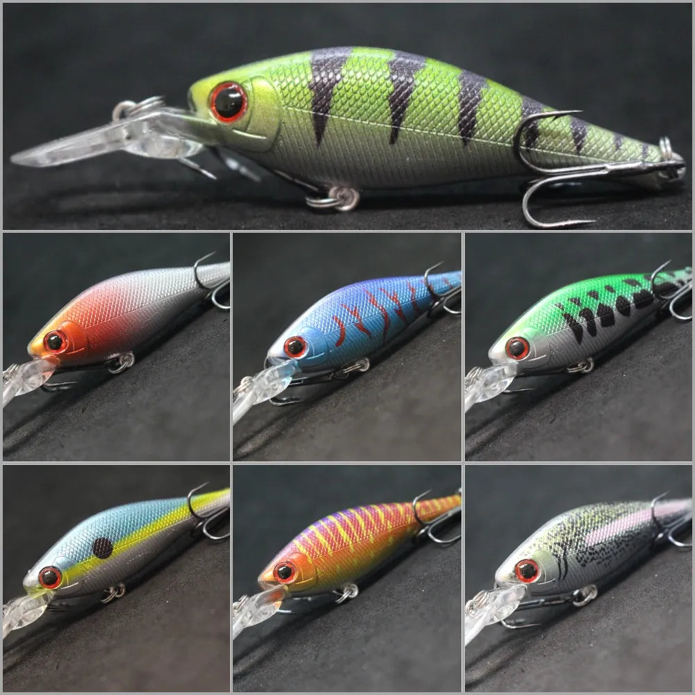 wLure Wobbler Minnow Crankbait Fishing Lures 7.5g 8.5cm 2 Meter Diving Depth Floating Slowly with 2 #8 Hooks Musky M515