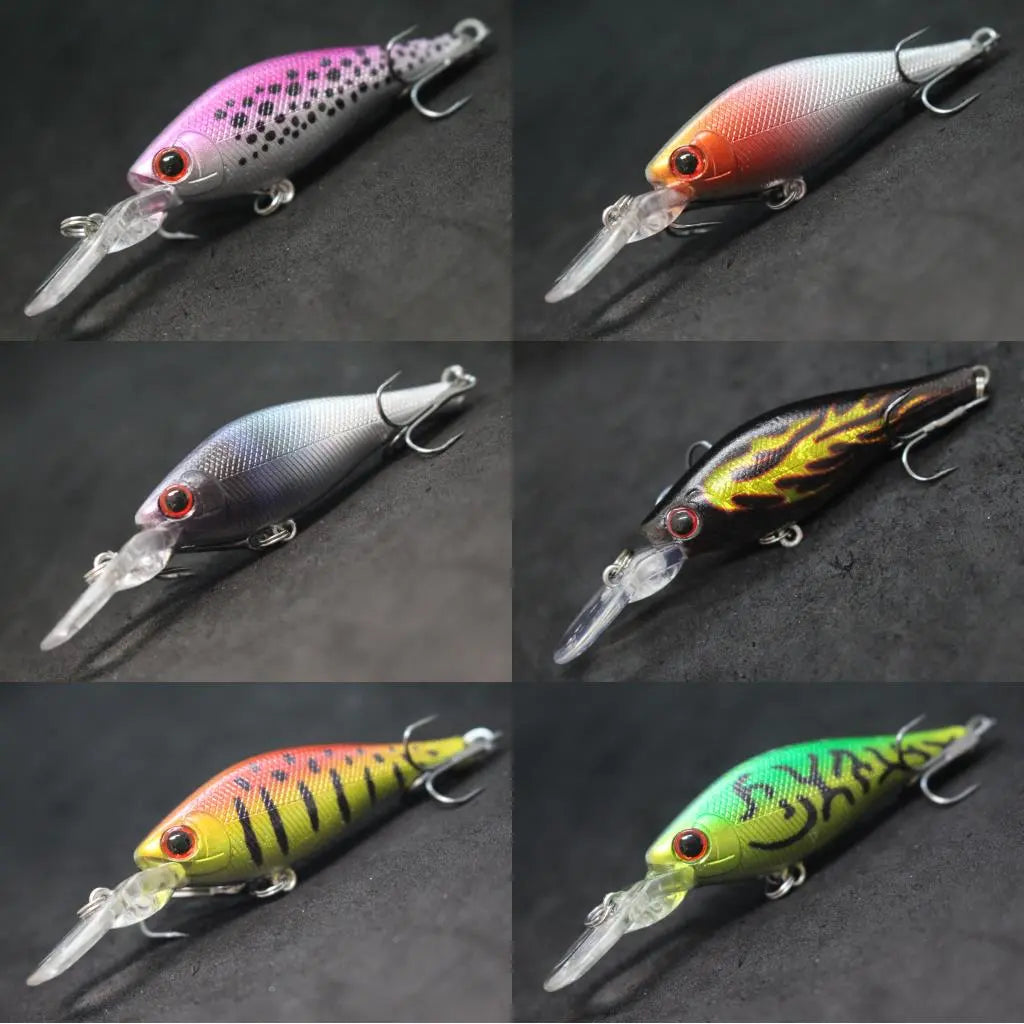 wLure Wobbler Minnow Crankbait Fishing Lures 7.5g 8.5cm 2 Meter Diving Depth Floating Slowly with 2 #8 Hooks Musky M515