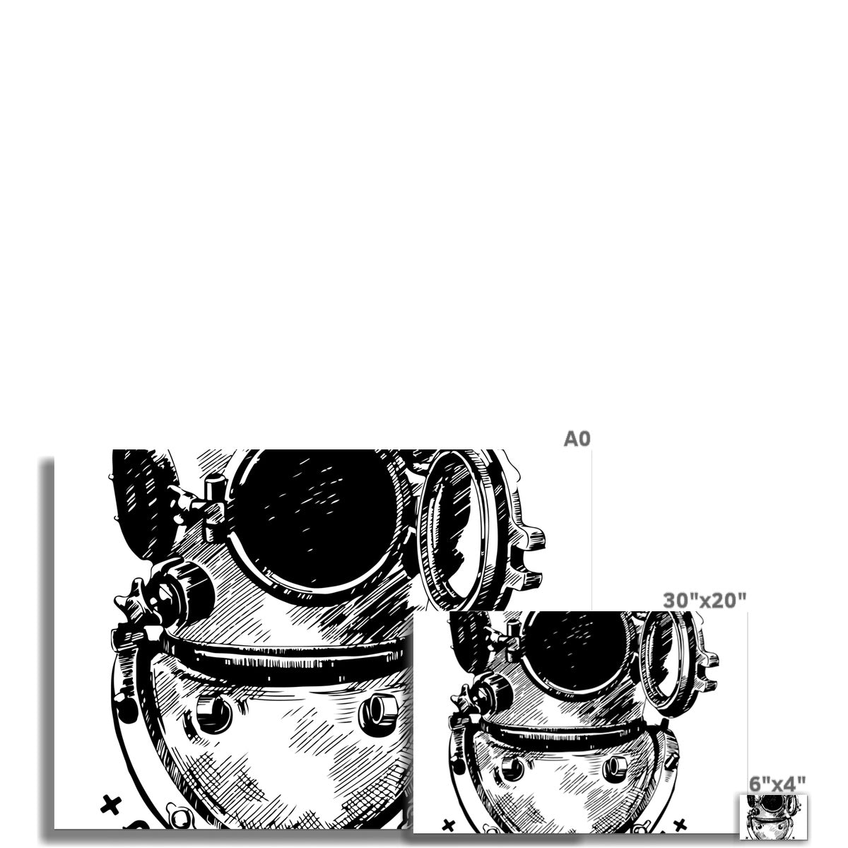 AQUA B&amp;W - 05 - Astronauta do oceano - Lona Eco Rolada