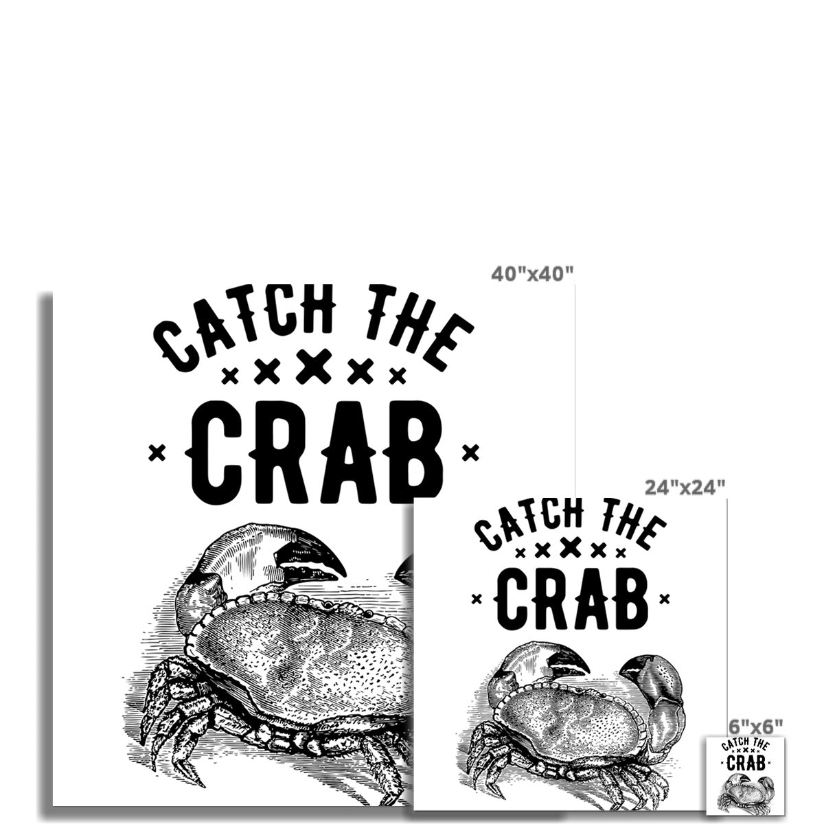 AQUA B&W - 07 - Catch the crab - Rolled Eco Canvas