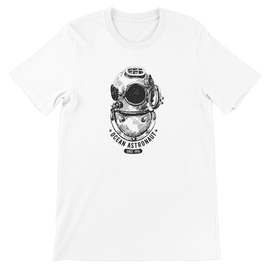 AQUA B&amp;W - 05 - Ozean-Astronaut - Unisex-T-Shirt aus feinem Jersey