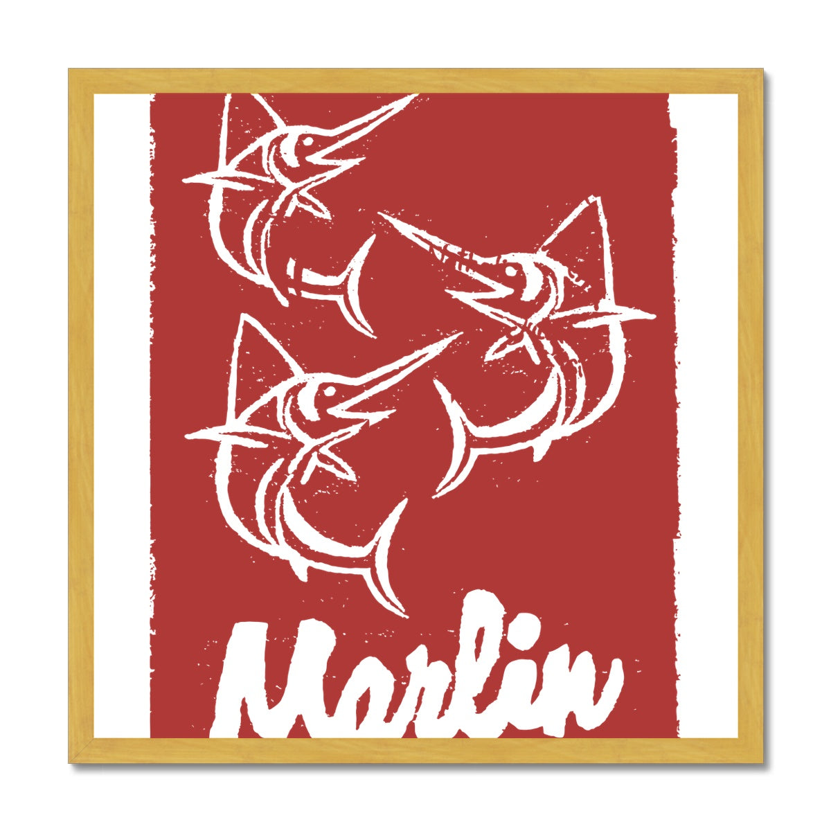AQUA HMP2 - 07 - Marlin - Antique Framed Print